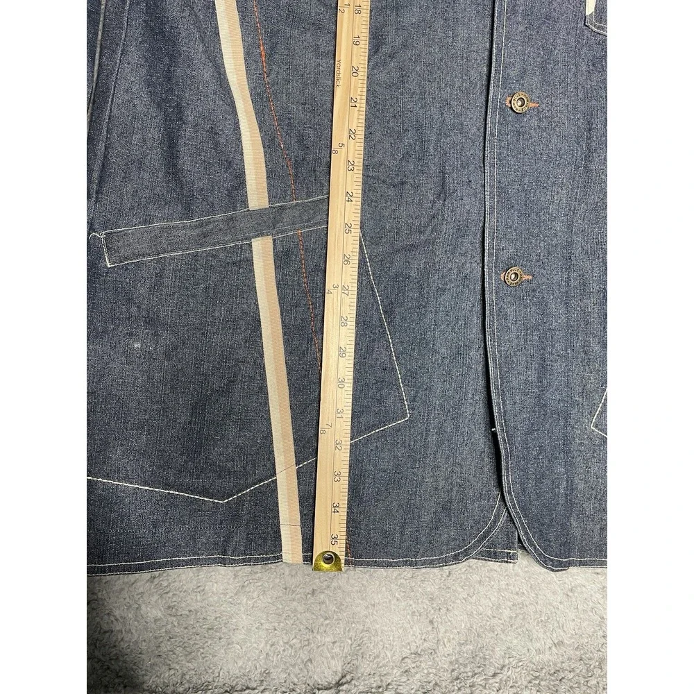Vintage Y2K‎ Raw Blue Nurealms Blazer Denim Jean Sport Jacket Coat Mens 2XL
